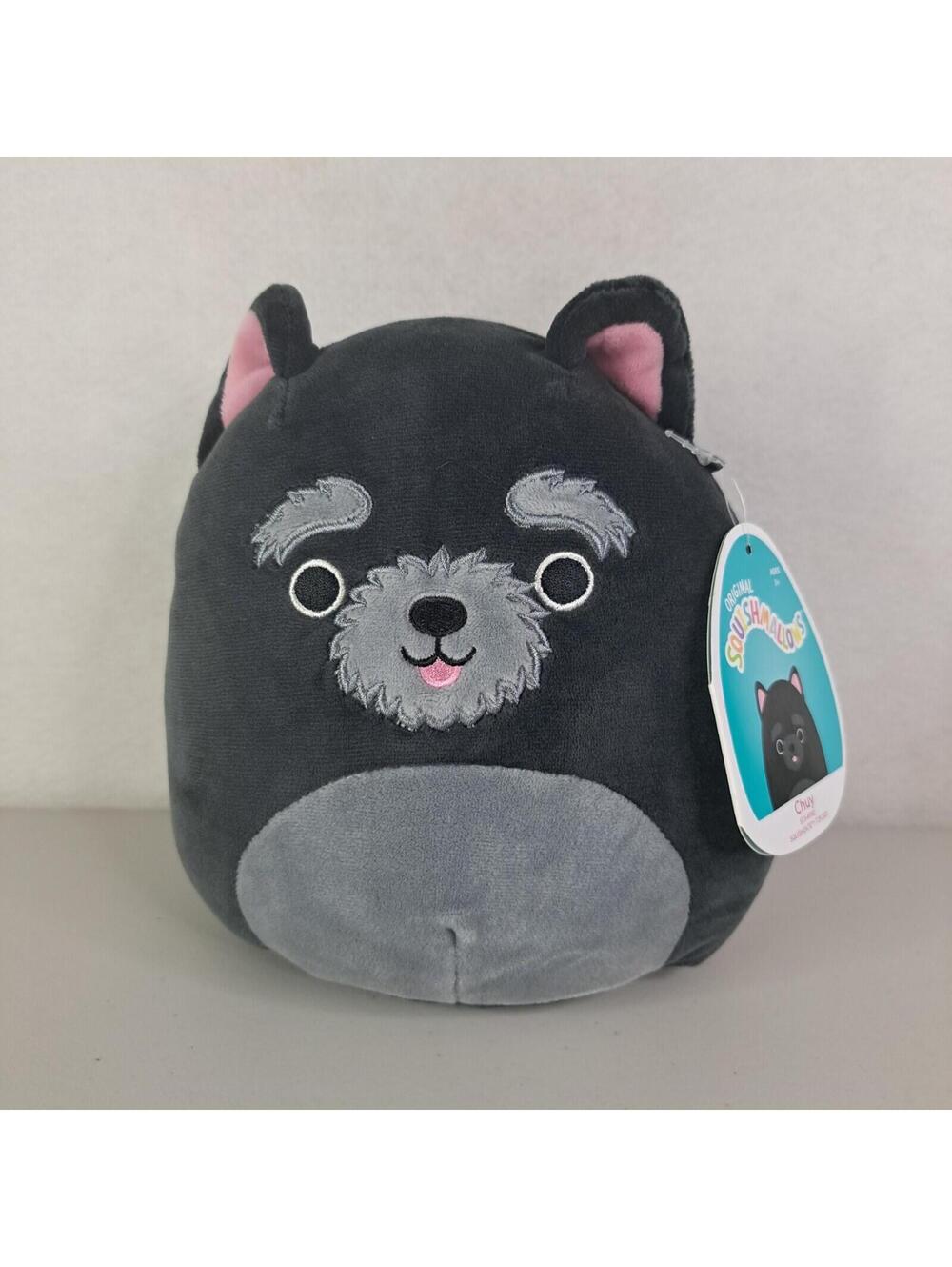 Squishmallows Chuy the Cairn Terrier Dog Plush Stuffed Animal Toy 7” Black Gray